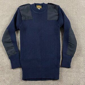 Vintage Parklands Commando Sweater Men's Medium Blue Acro Wool Ribbed